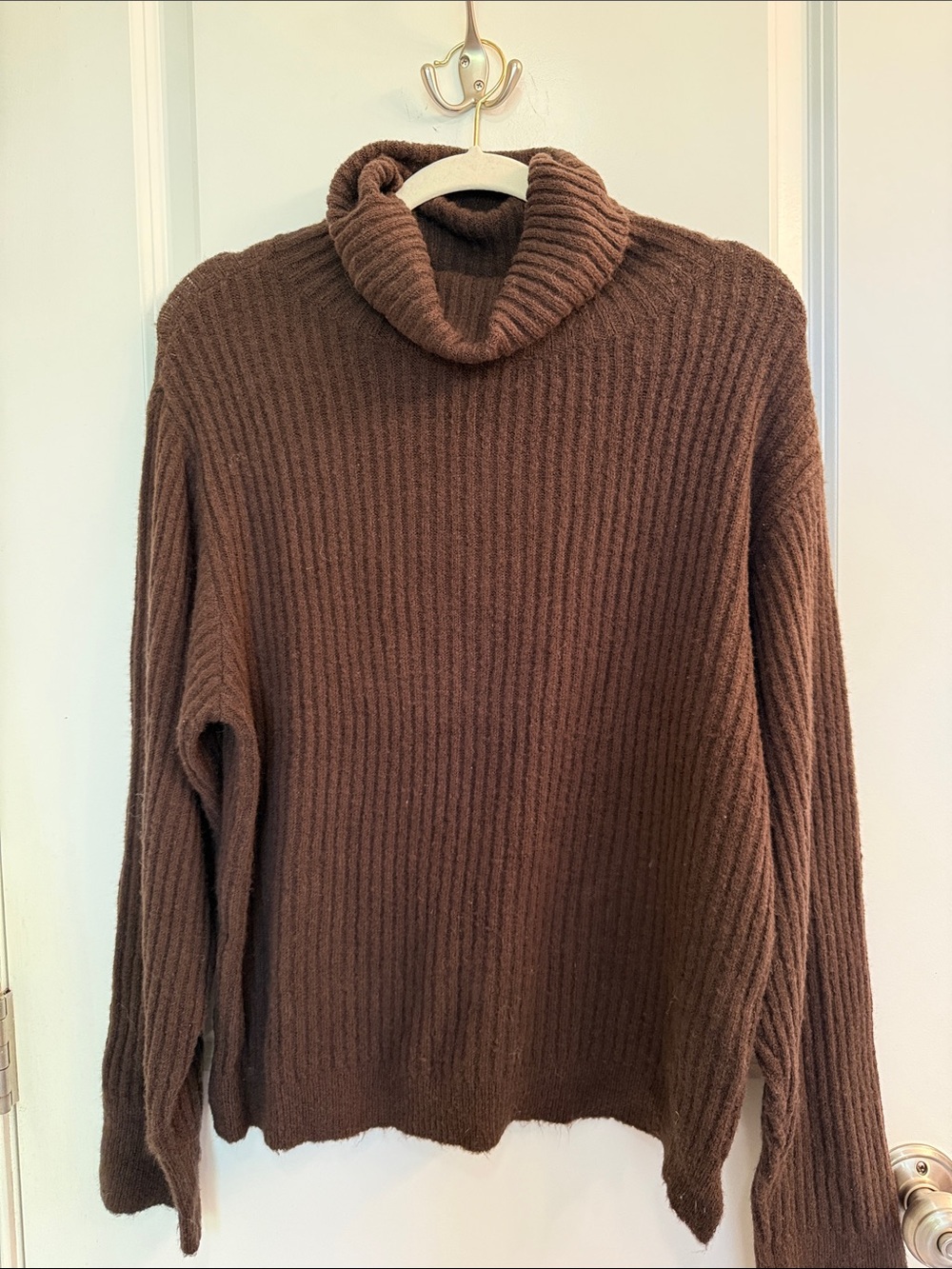 Anthropologie Oversized Ribbed Turtleneck Sweater